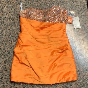 Orange mini escort dress